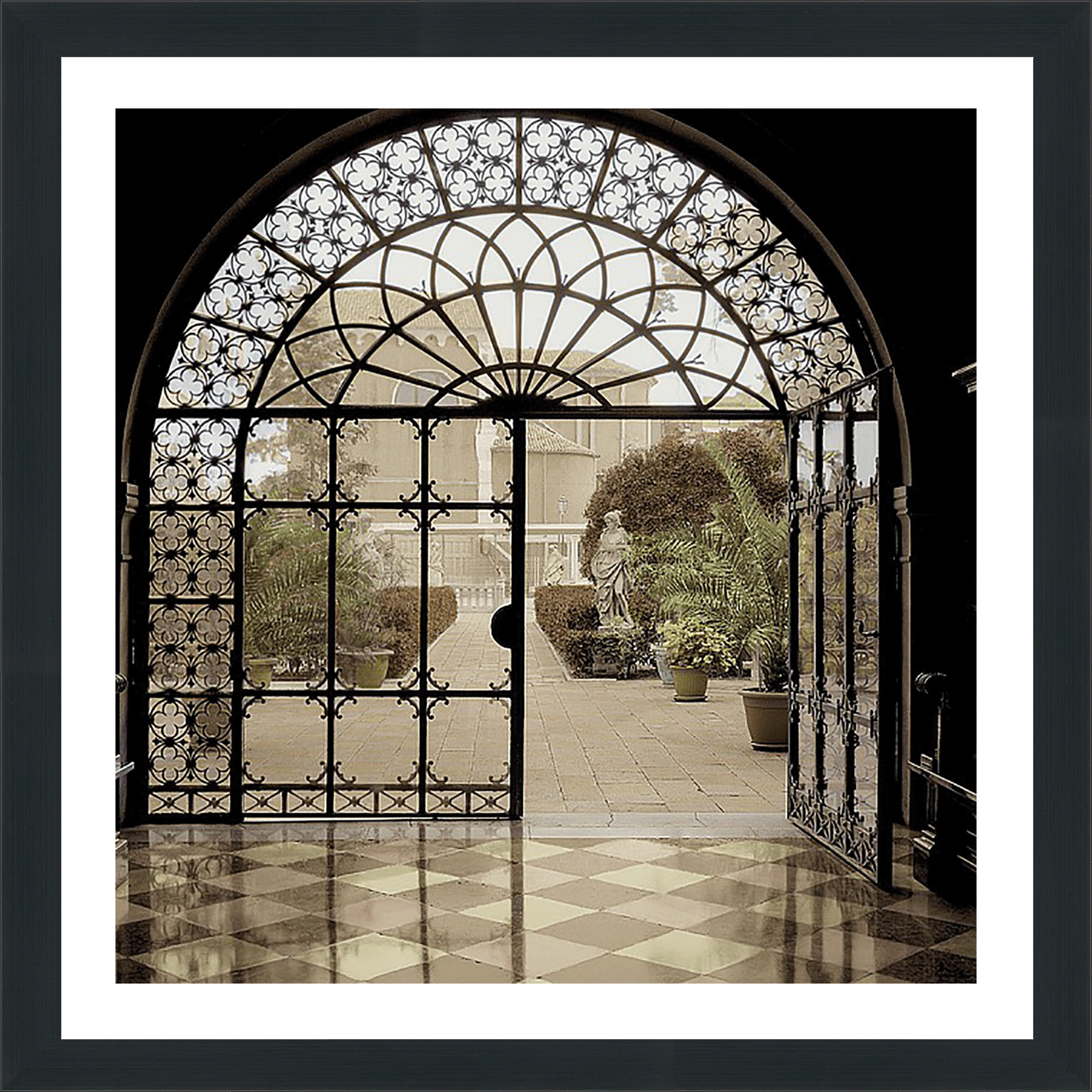 Alan Blaustein Courtyard in Venezia (color) Framed Plexiglass Wall D?cor